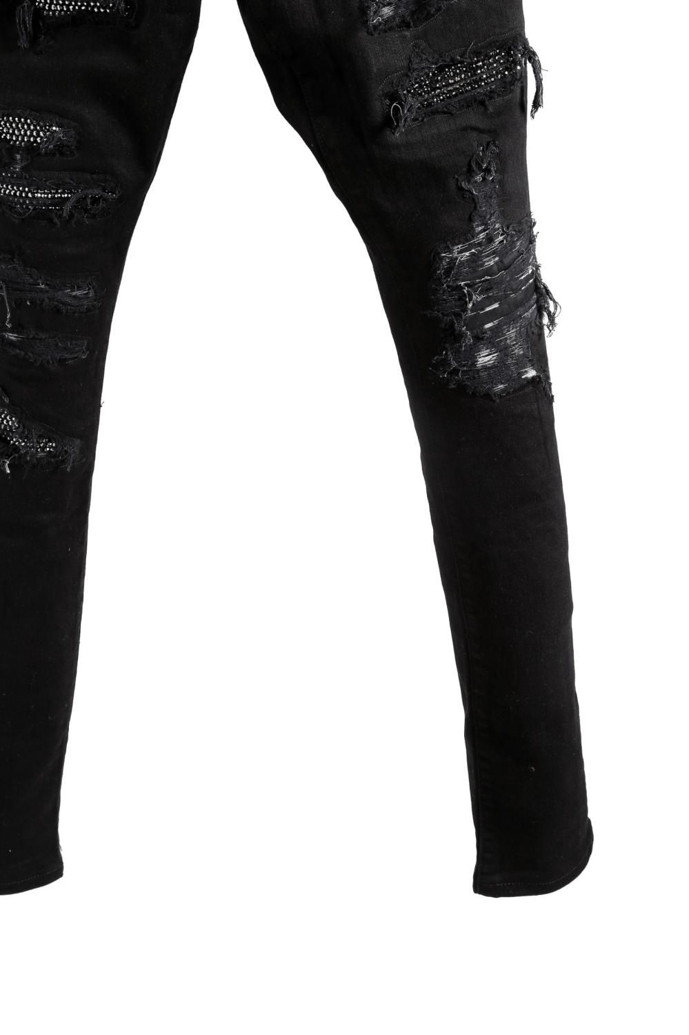 美品 AMIRI (アミリ) MX1 スワロフスキー デニム パンツ 