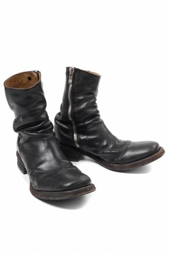 incarnation x LOOM exclusive OILED HORSE LEATHER HAND STITCH SIDE ZIP BOOTS / size.42 (BLACK)