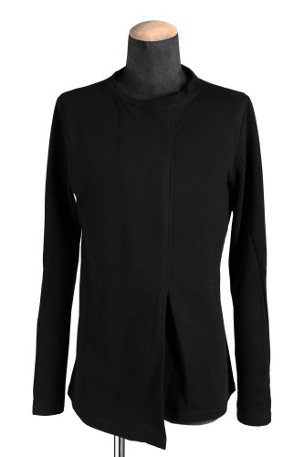 incarnation / 21SS WRAP FRONT LONG SLEEVE TOPS / ELASTIC F.TERRY / size M (BLACK)