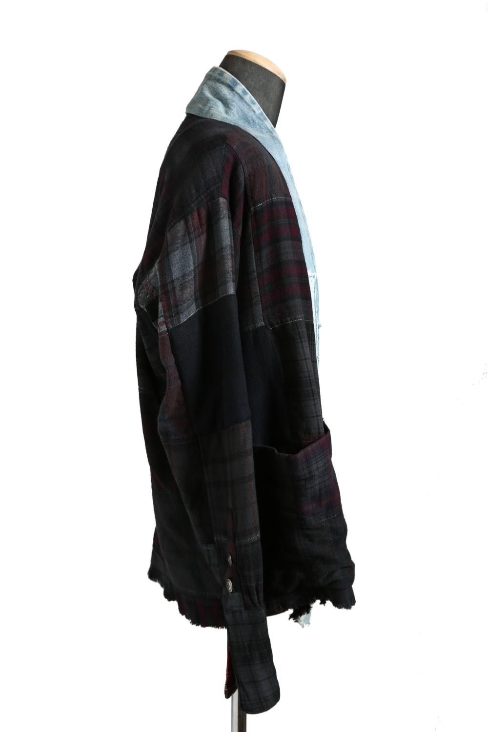 GREG LAUREN / 新品 ”OVERDYED PLAID SCRAPWORK GL1 / KIMONO JACKET