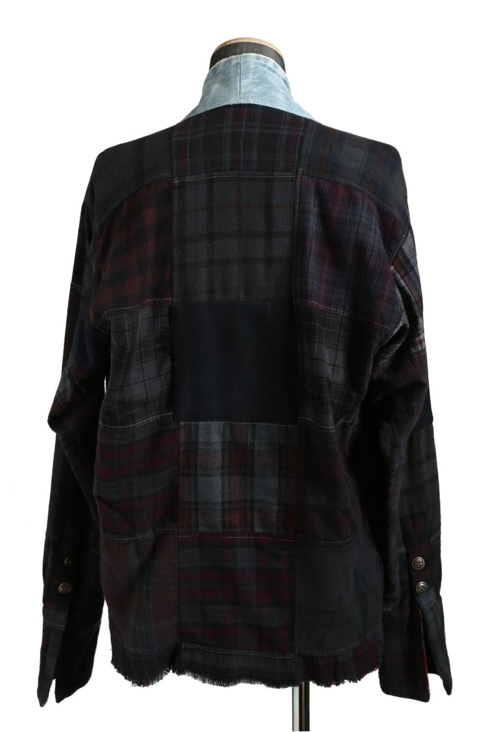 GREG LAUREN / 新品 ”OVERDYED PLAID SCRAPWORK GL1 / KIMONO JACKET