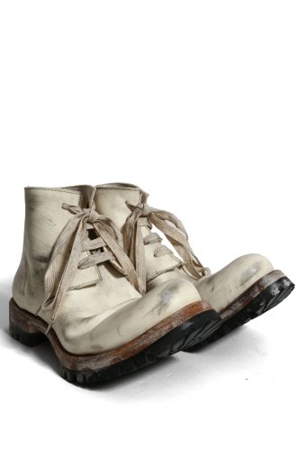 Portaille / ݥ륿/ eden  /  Heated shrink cow leather boots / size 41(25.5-26cm) DUSTY WHITE