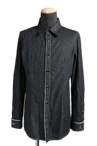  incarnation / 20SS BUTTON DOWN SHIRT / ONE WASHED 6.5oz SELVEDGE CHAMBRAY  /size M (GREY)