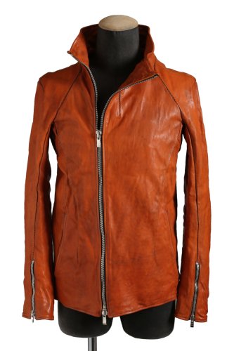 <img class='new_mark_img1' src='https://img.shop-pro.jp/img/new/icons1.gif' style='border:none;display:inline;margin:0px;padding:0px;width:auto;' /> incarnation / 23SS HORSE LEATHER DIAGONAL-ZIP BLOUSON / OBJECT DYED / XS (DIRTY ORENGE) 쥶