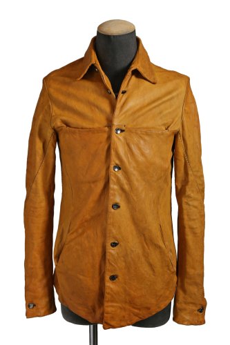<img class='new_mark_img1' src='https://img.shop-pro.jp/img/new/icons1.gif' style='border:none;display:inline;margin:0px;padding:0px;width:auto;' />incarnation / 20AW OBJECT DYED SHEEP LEATHER SHIRT JACKET /  size XXS (DIRTY YELLOW)