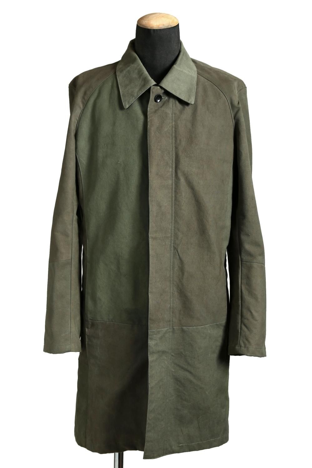 14AW サンローランパリ スエード切替 チェック柄 Pコート 44 レザー