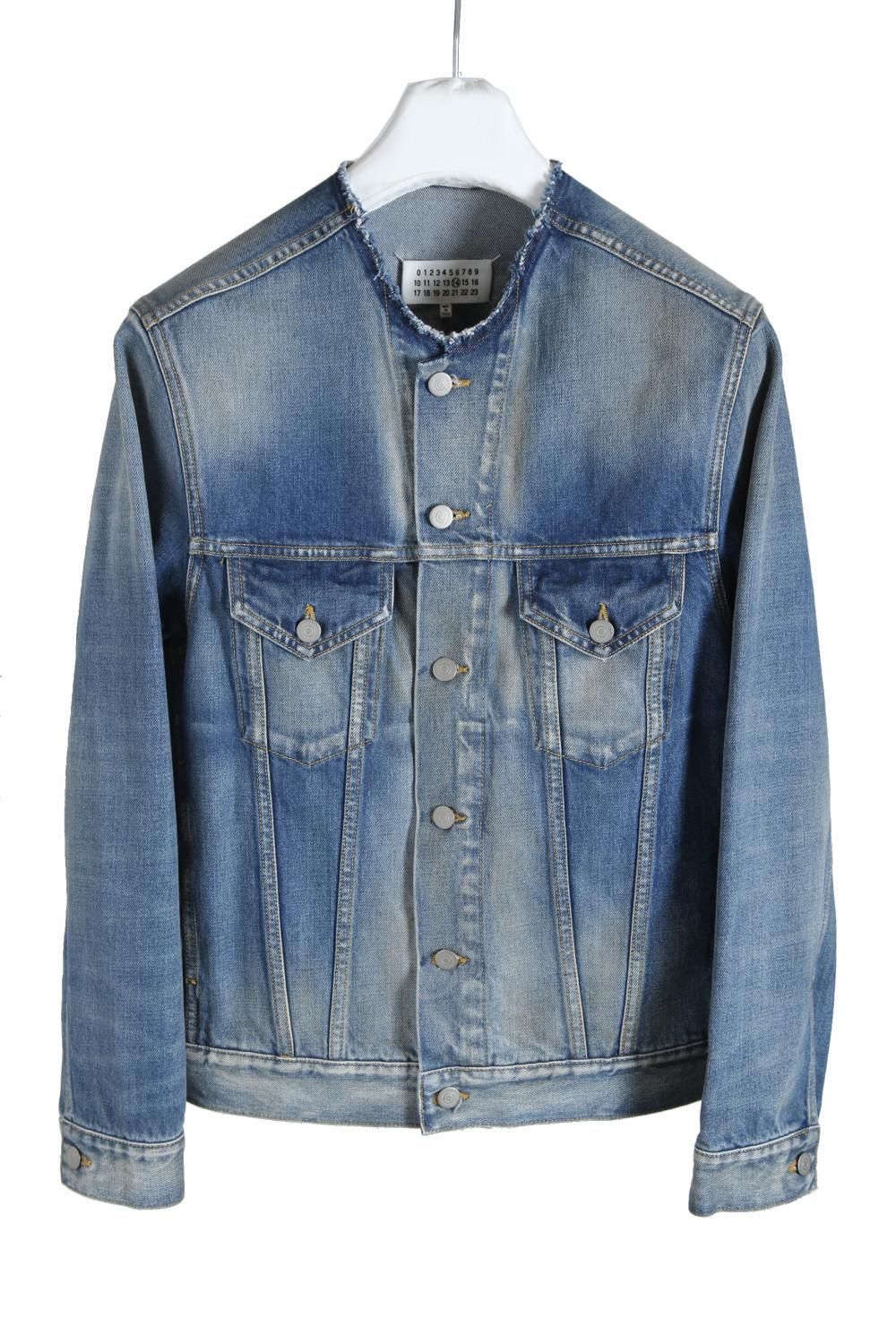 Maison Margiela / 21AW 美品 ノーカラーウォッシュドデニムジャケット 