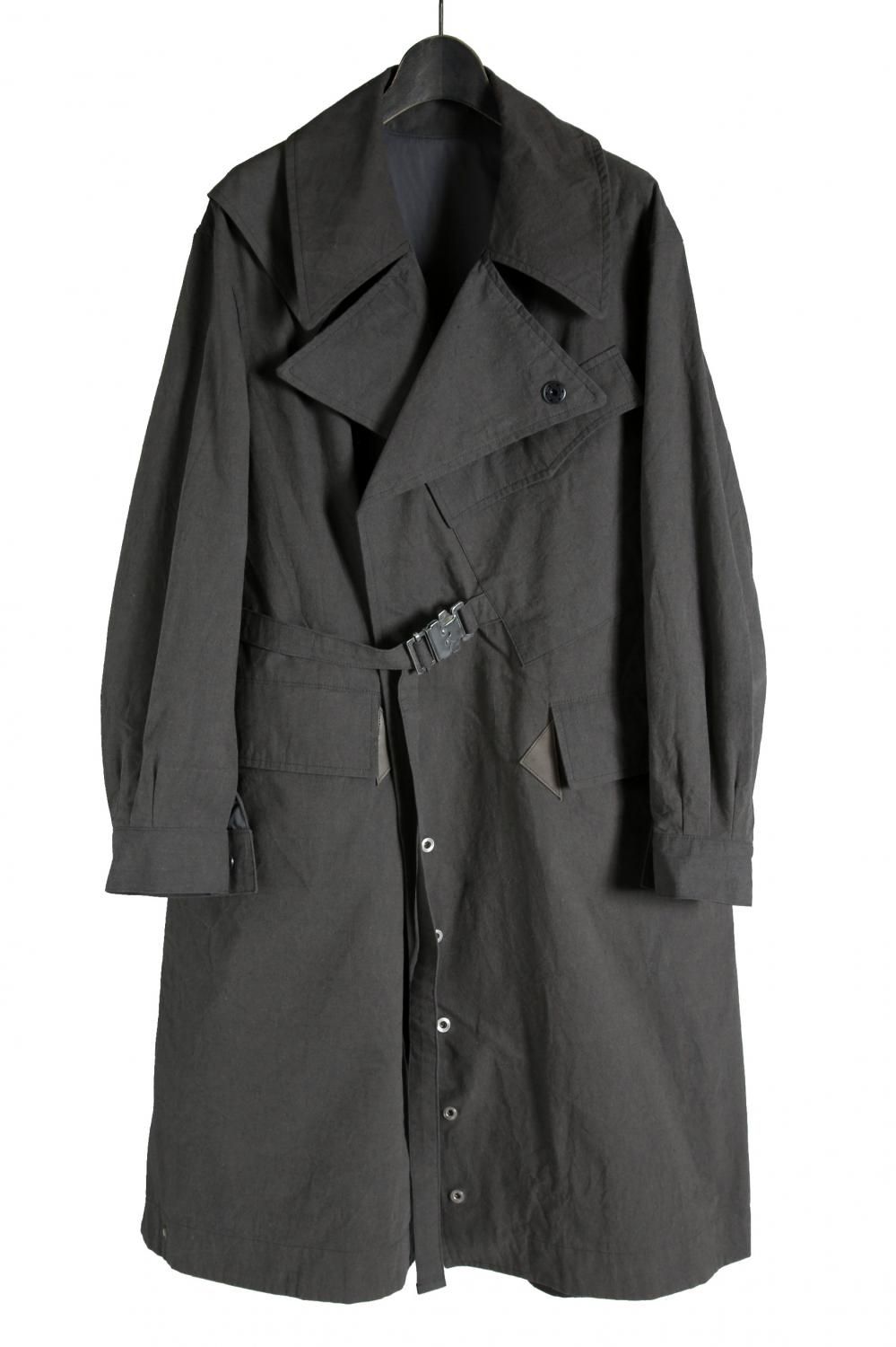 美品☆masnada ハーフジップ ウールトレンチコート マスナダ イタリア製