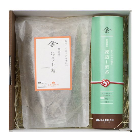 HARUICHIギフト 日本茶2本セット（筒＋ほうじ茶ティーバッグ）<img class='new_mark_img2' src='https://img.shop-pro.jp/img/new/icons25.gif' style='border:none;display:inline;margin:0px;padding:0px;width:auto;' />