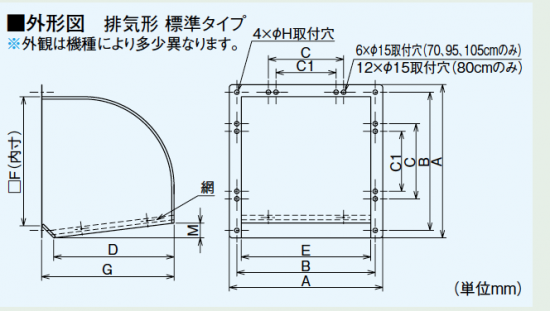 有圧換気扇用ウェザーカバー 一般用(温度ヒューズ72 有圧換気扇用ウェザーカバー 一般用(温度ヒューズ72