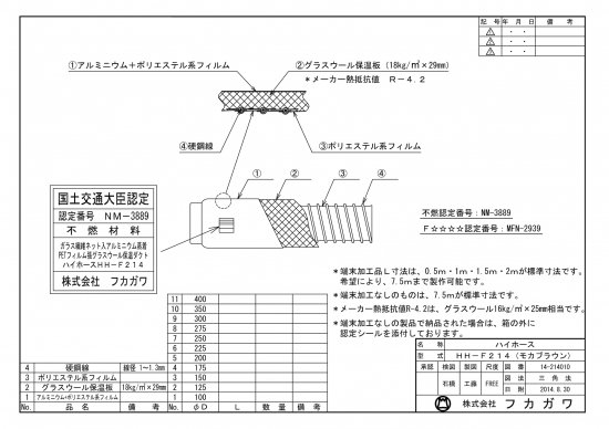 ハイホース HH-F214 7.5m Φ250-