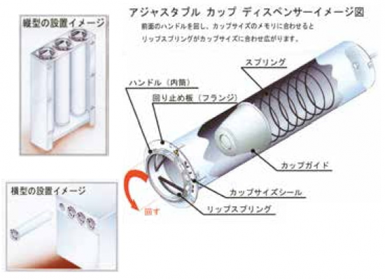 アジャスタブル カップディスペンサー ACD99H(横型) 取引 - dcsh.xoc