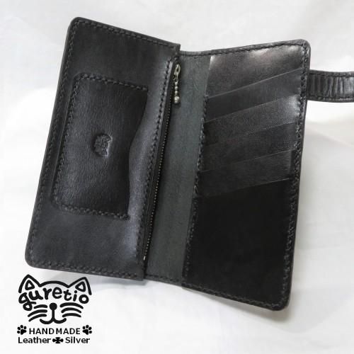 guretio leather wallet - guretio ハンドメイド レザー シルバー