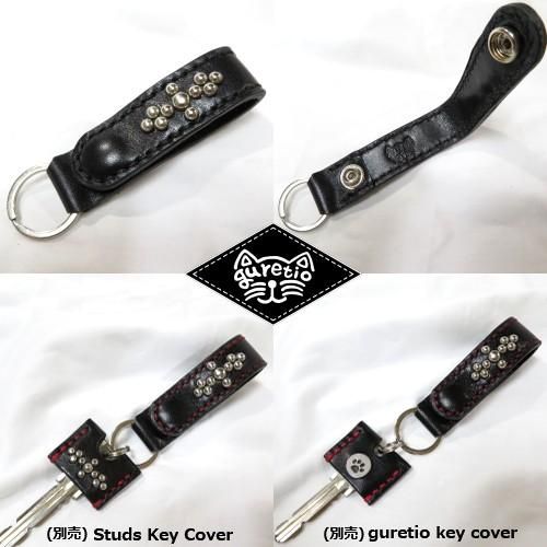 小物 STUDS & KNITTING LEATHER KEY RING 24AW CALEE - STUDS & KNITTING LEATHER SHORT KEY RING / CL
