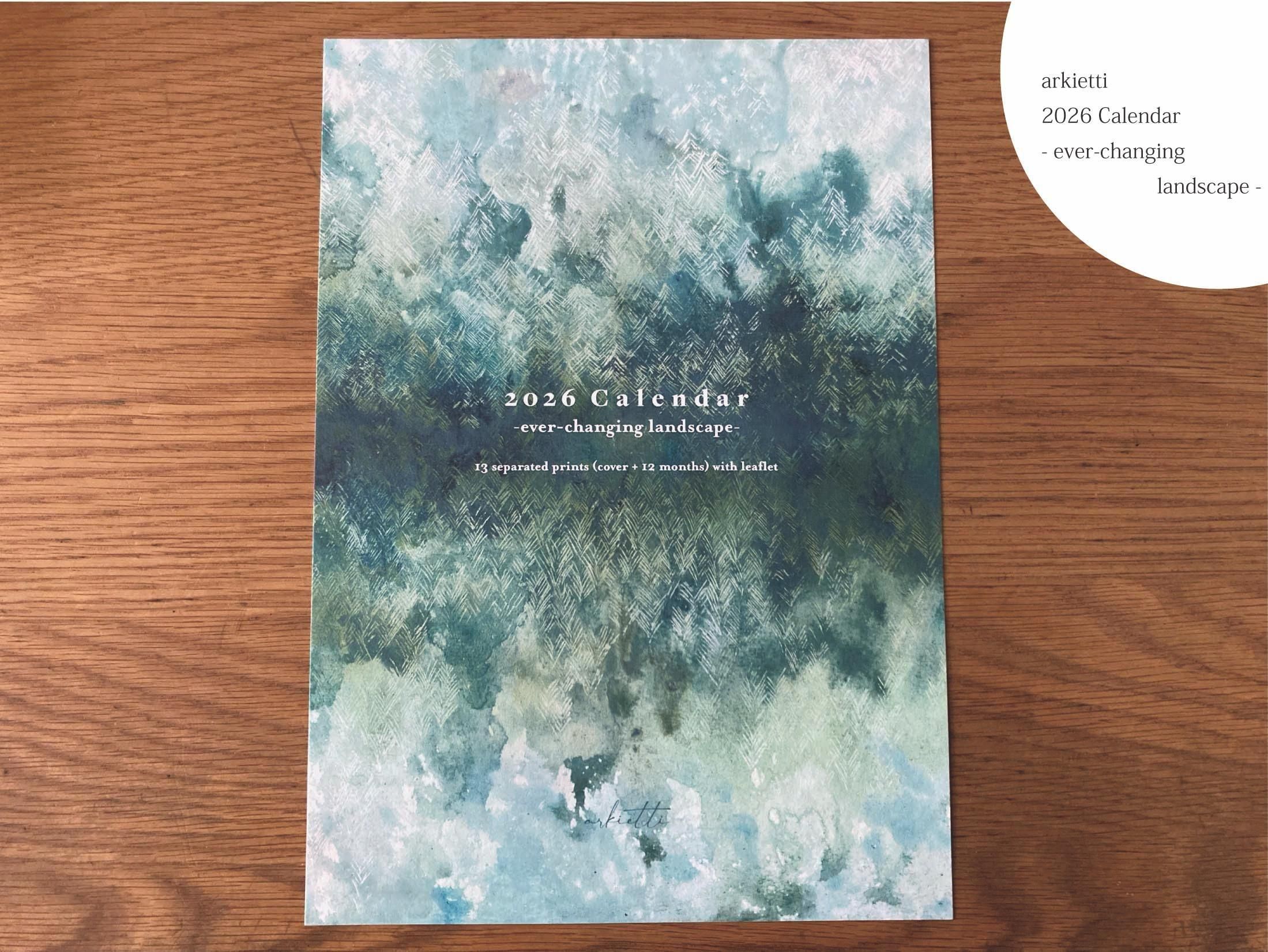 arkiettii カレンダー 2026 calendar -ever-changing landscape-