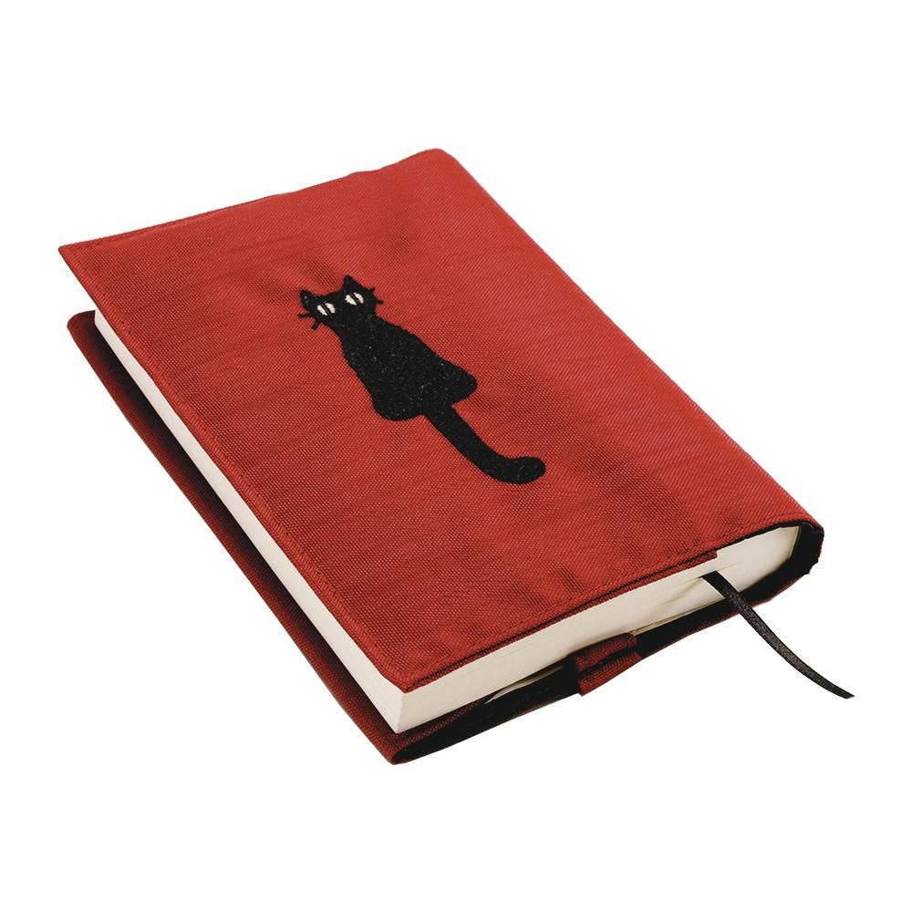 仲良し猫 刺繍ブックカバー (レッド) - Atsuko Matano 公式 仲良し猫 刺繍ブックカバー (レッド) - Atsuko Matano 公式