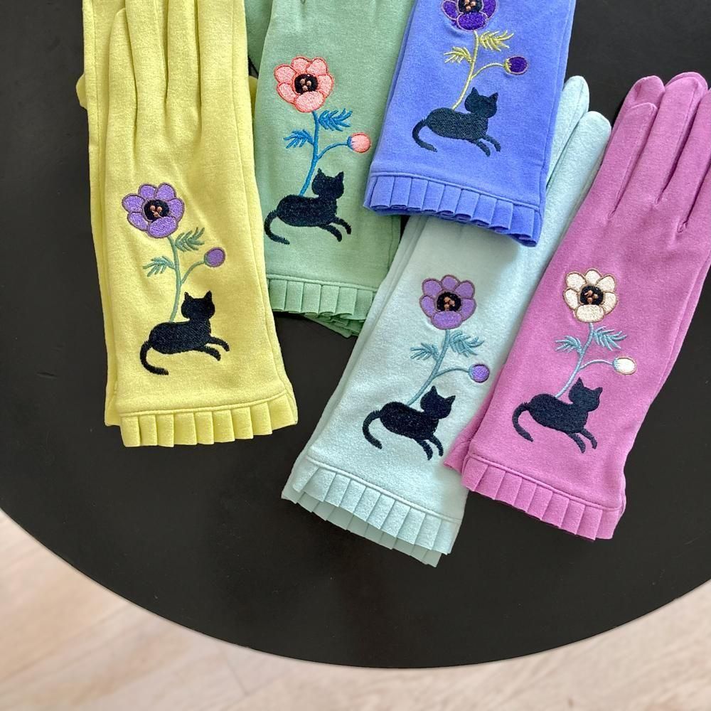 アネモネと猫 手袋 - Atsuko Matano 公式オンラインショップ