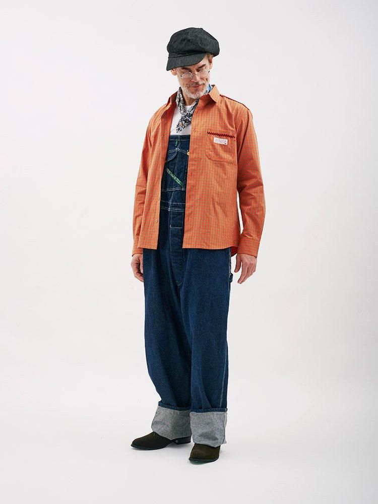 オレンジ (Gingham) - 河谷シャツ