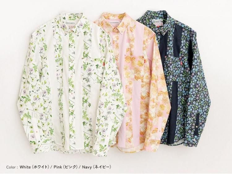 河谷シャツ★花柄 Pixel flower (ピクセルフラワー) - JAPAN - 河谷シャツ