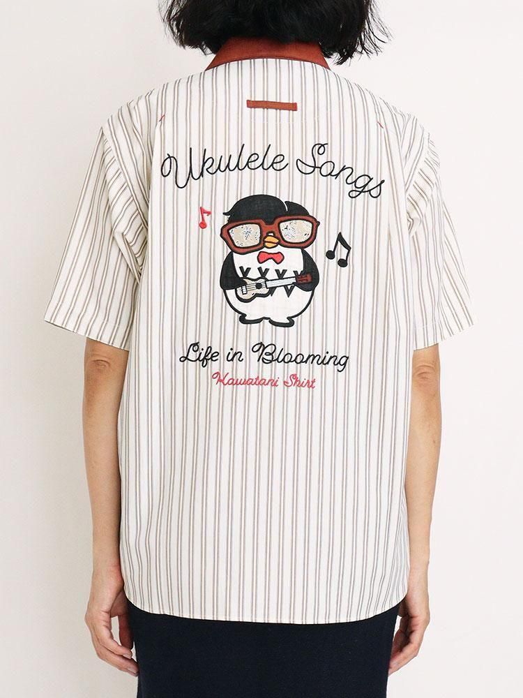 フォロー割あり！KAWATANI SHIRT カワタニ　犬柄長袖シャツ KAWATANI SHIRT 犬柄長袖シャツレディースL