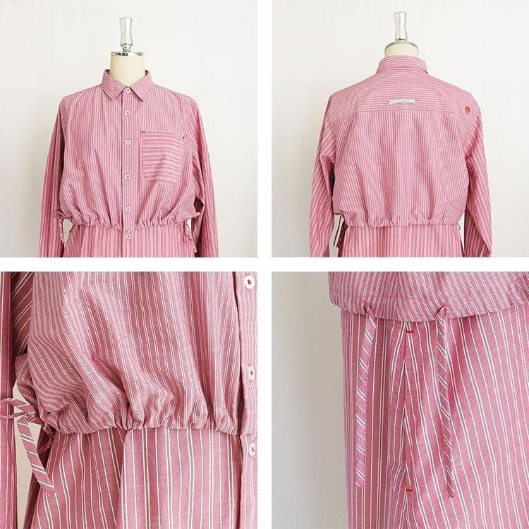 45R ピンクのストライプ 長袖Tシャツ 45R ピンクのストライプ 長袖Tシャツ 45rpm（Tシャツ(半袖/袖なし)）の