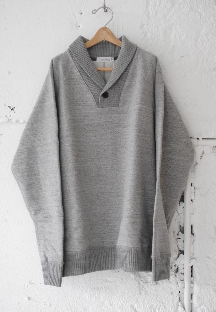 NANAMICA SUHF840 SHAWL COLLAR SWEAT [MIX GREY]