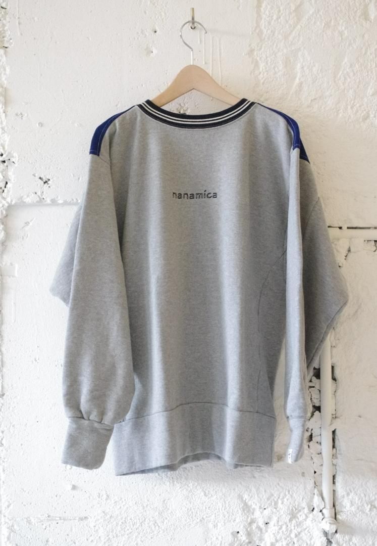 NANAMICA SUAS976 nanamican crew neck sweat [HEATHER GREYxBLUE]