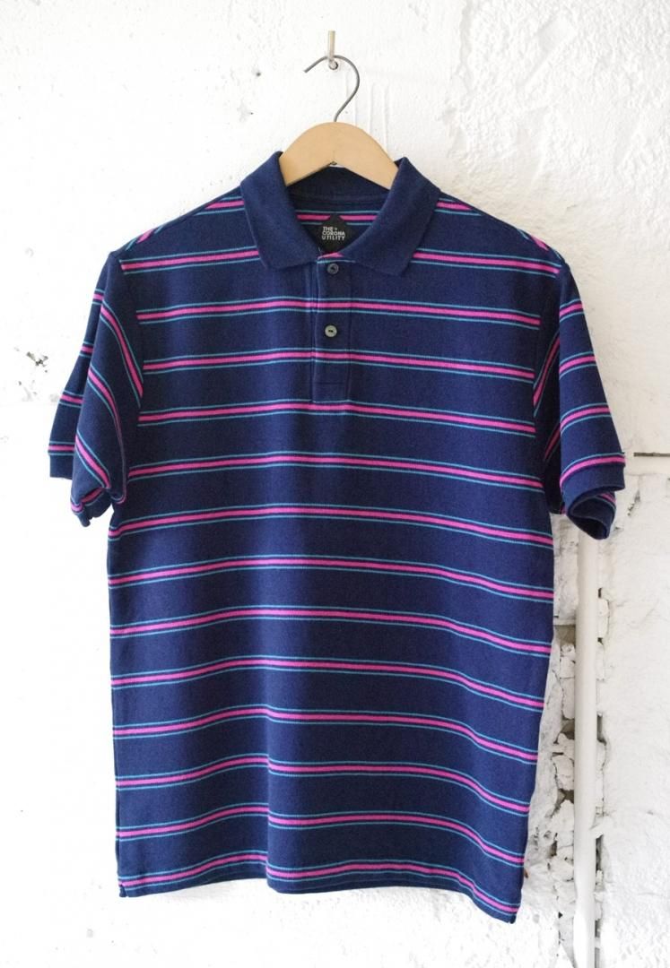 CORONA CC015 KANOKO STRIPE POLO 019 19-02[NAVY/SAX/PINK]