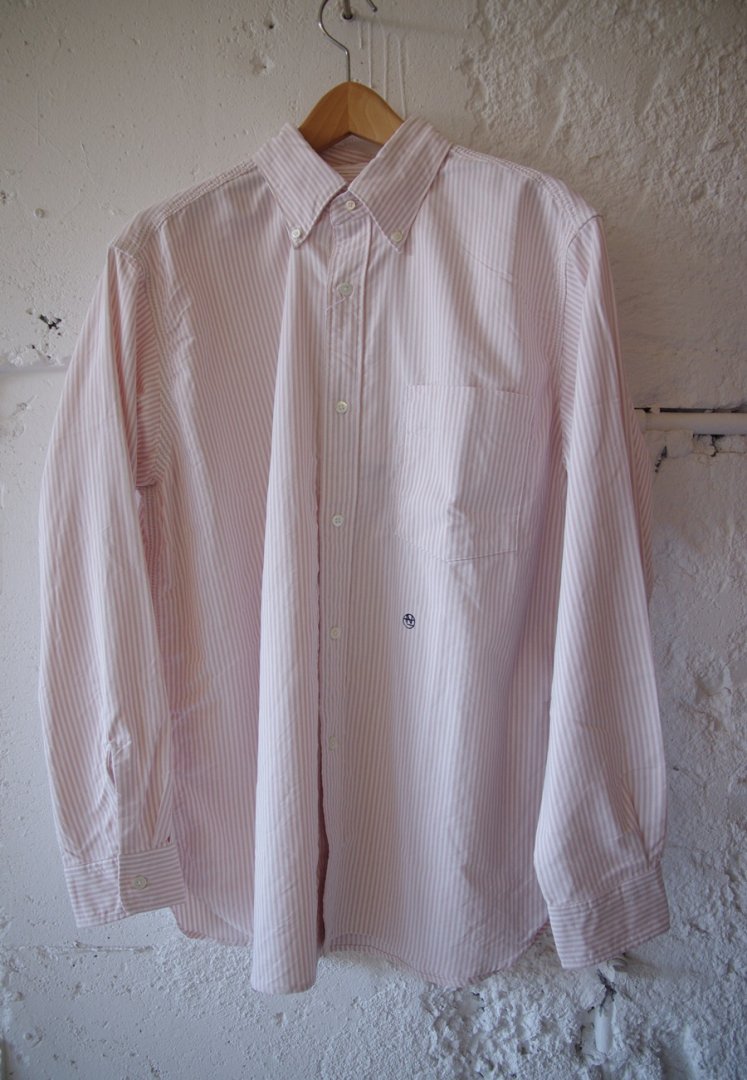 NANAMICA SUGS109 BUTTON DOWN STRIPE WIND SHIRT [PINK] | NANAMICA