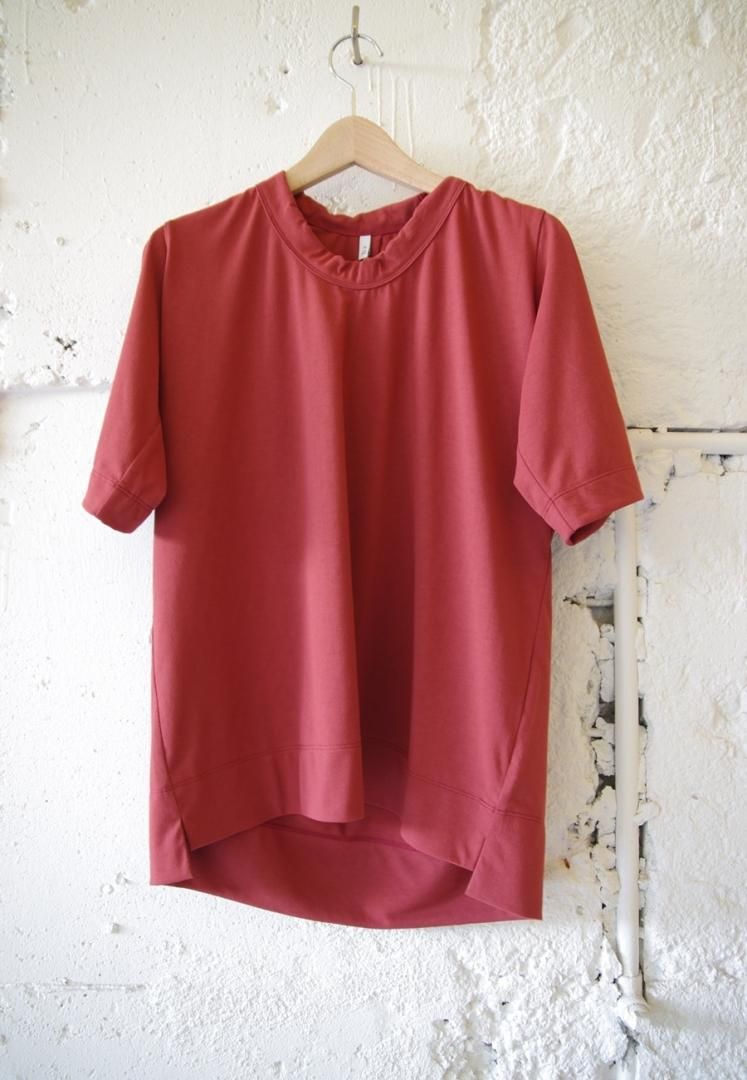 FIRMUM AR_FR141T5 ドライポリ・高密天竺Uネック　バインダー5分袖　TEE[TERRACOTTA]