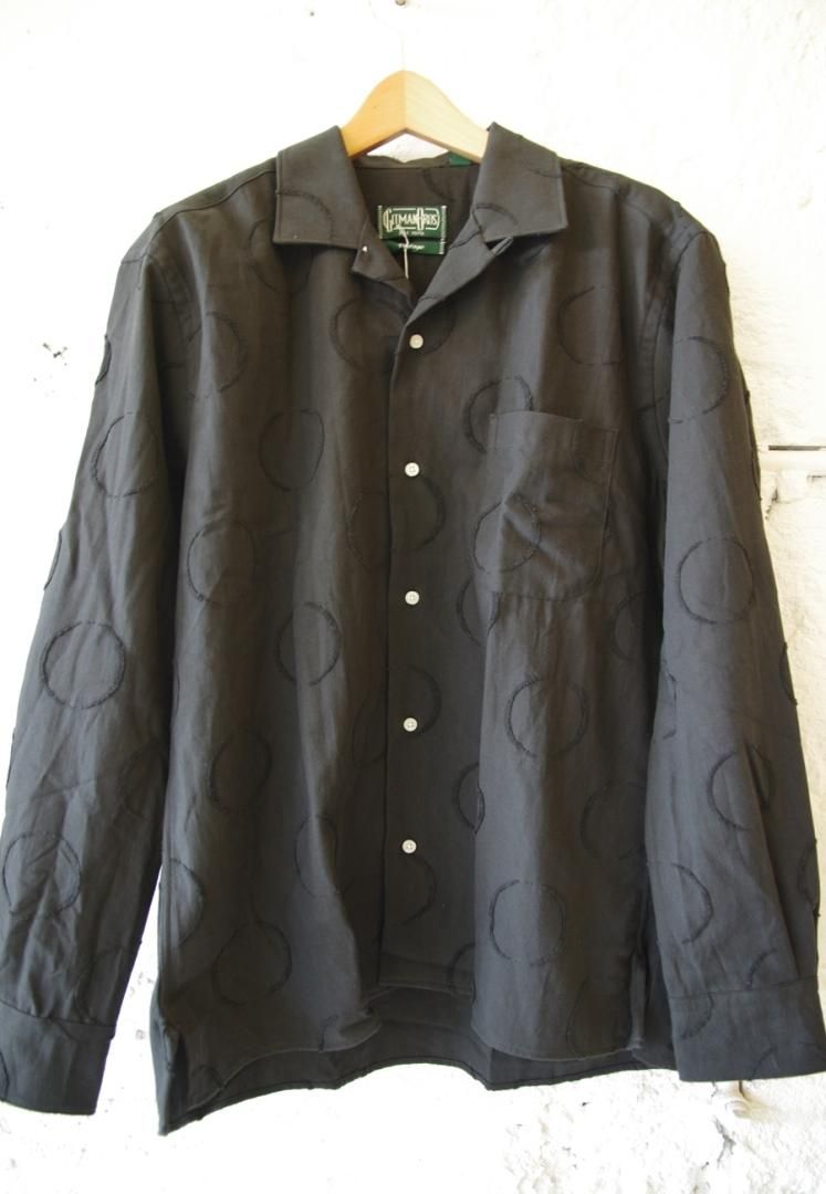 GITMAN VINTAGE GVCL D435-01 オープンカラーシャツ [BLACK