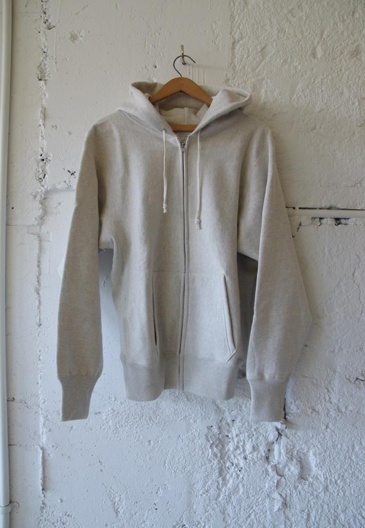 WAREHOUSE 487 無地　リバースウィーブ　ZIP UP フード　[オートミール]