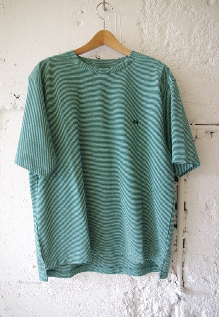 THE NORTH FACE PURPLE LAVEL NT3326N MOSS STITCH FIELD H/S TEE [GREEN]