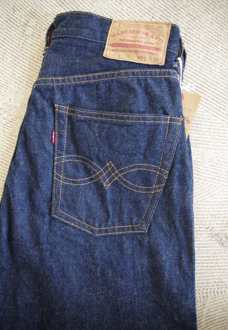 WAREHOUSE  Lot 1105(Late 1970's) ジッパーフライモデル 防縮加工[ONE WASH]