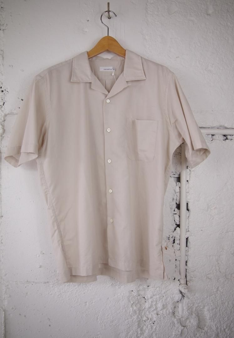 NANAMICA SUGS5410 OPEN COLLAR PANAMA S/S SHIRT [NATURAL]