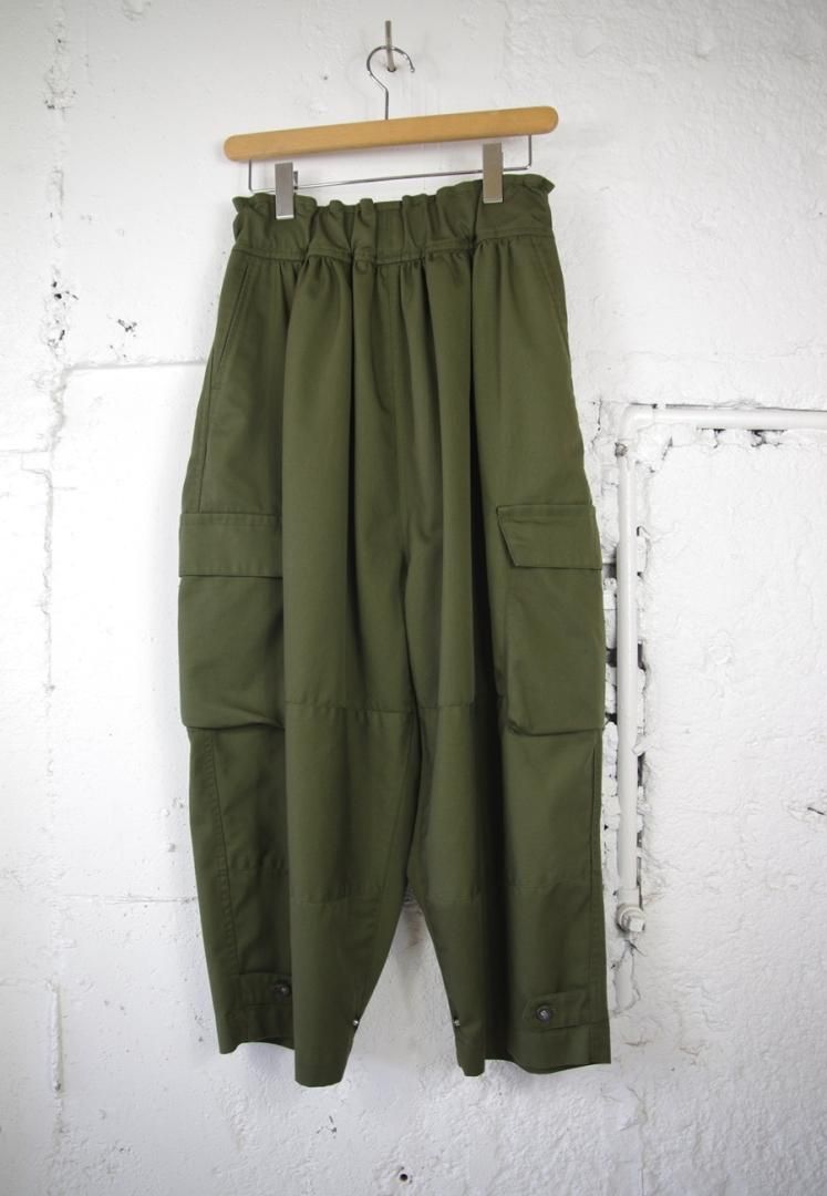 FIRMUM ギャザーテーパードミリタリーパンツ OLIVE/XS