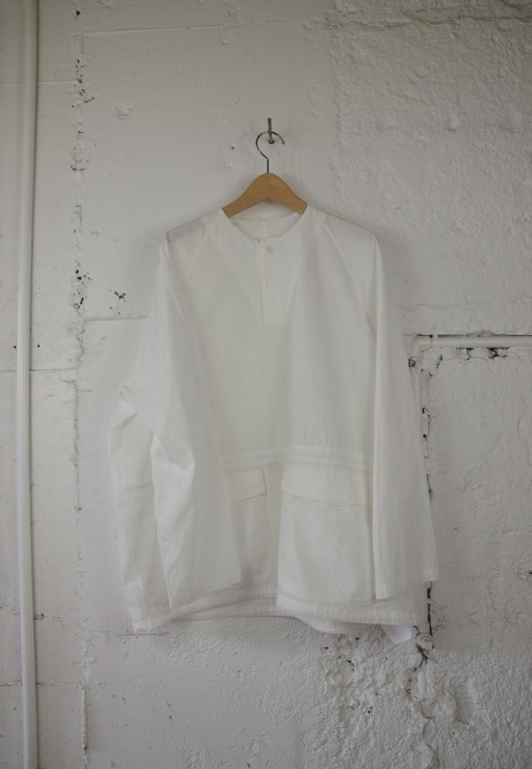 FIRMUM DR_FR0105PO 40/1オーガニックコットン・強撚ウェザ－ アノラックラグランスリ－ブ[OFF WHITE]