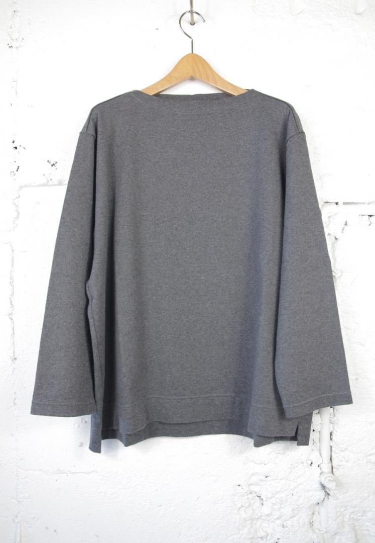 FIRMUM DR_FR1303TF 十六番双糸空紡綿天竺　ボートネック　長袖[GREY TOP]