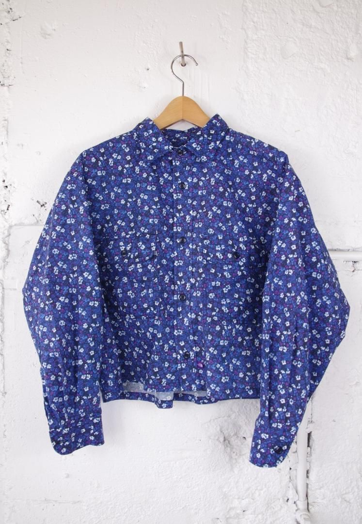 THE NORTH FACE PURPLE LABEL N25SG014 FLOWER PRINTED CROPPED SHIRT [NAVY]