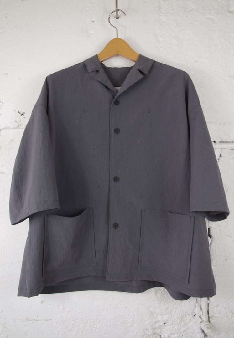 NO CONTROL AIR LE_NC1001JK エアベント・メッシュタフタ　半袖ジャケット　オーバーサイズ　ボックスシルエット[STONE GREY]