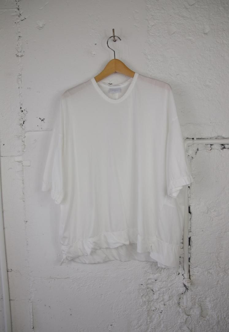 NO CONTROL AIR LE_NC1803T6 120/2 王妃綿・天竺　クルーネック　オーバーサイズ　６分袖[OFF WHITE]