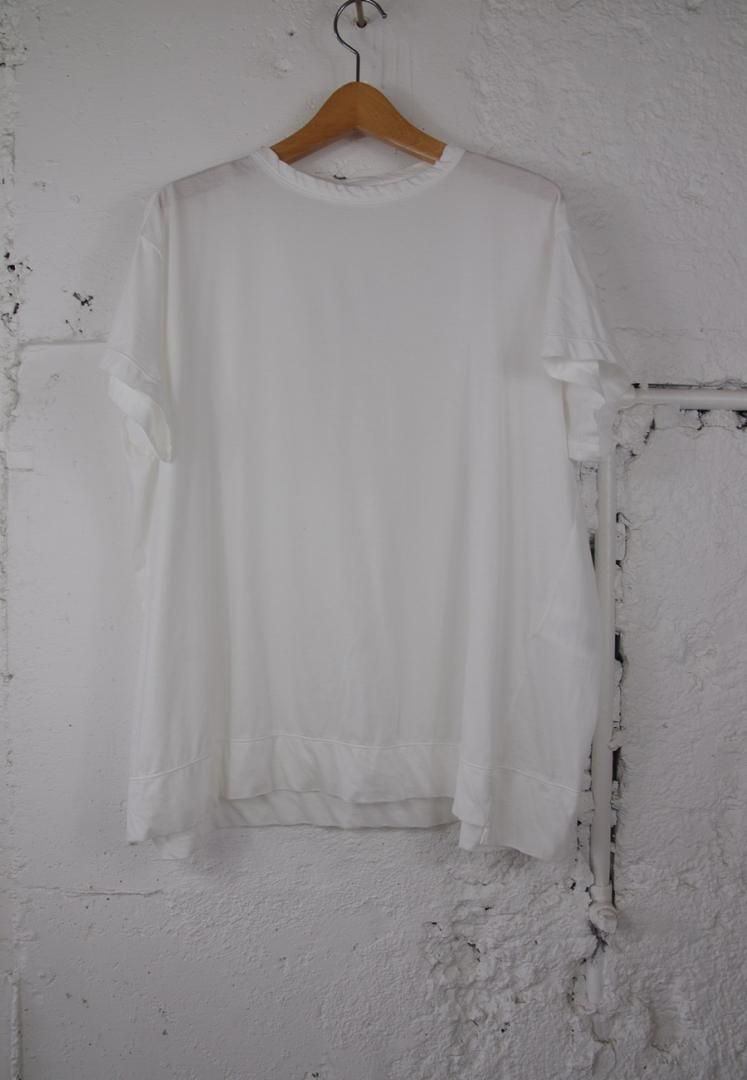 NO CONTROL AIR LE_NC1808T3 120/2 王妃綿・天竺　ラウンドネック　ドロップショルダー　３分袖　[OFF WHITE]