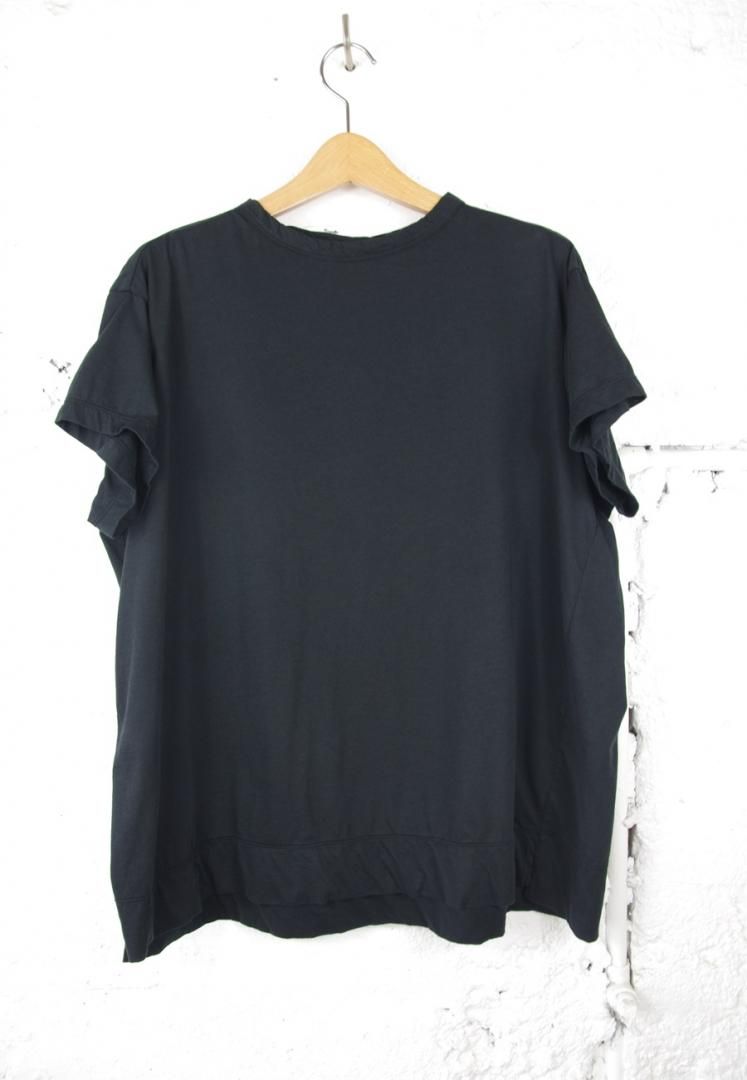 NO CONTROL AIR LE_NC1808T3 120/2 王妃綿・天竺　ラウンドネック　ドロップショルダー　３分袖　[BLACK]