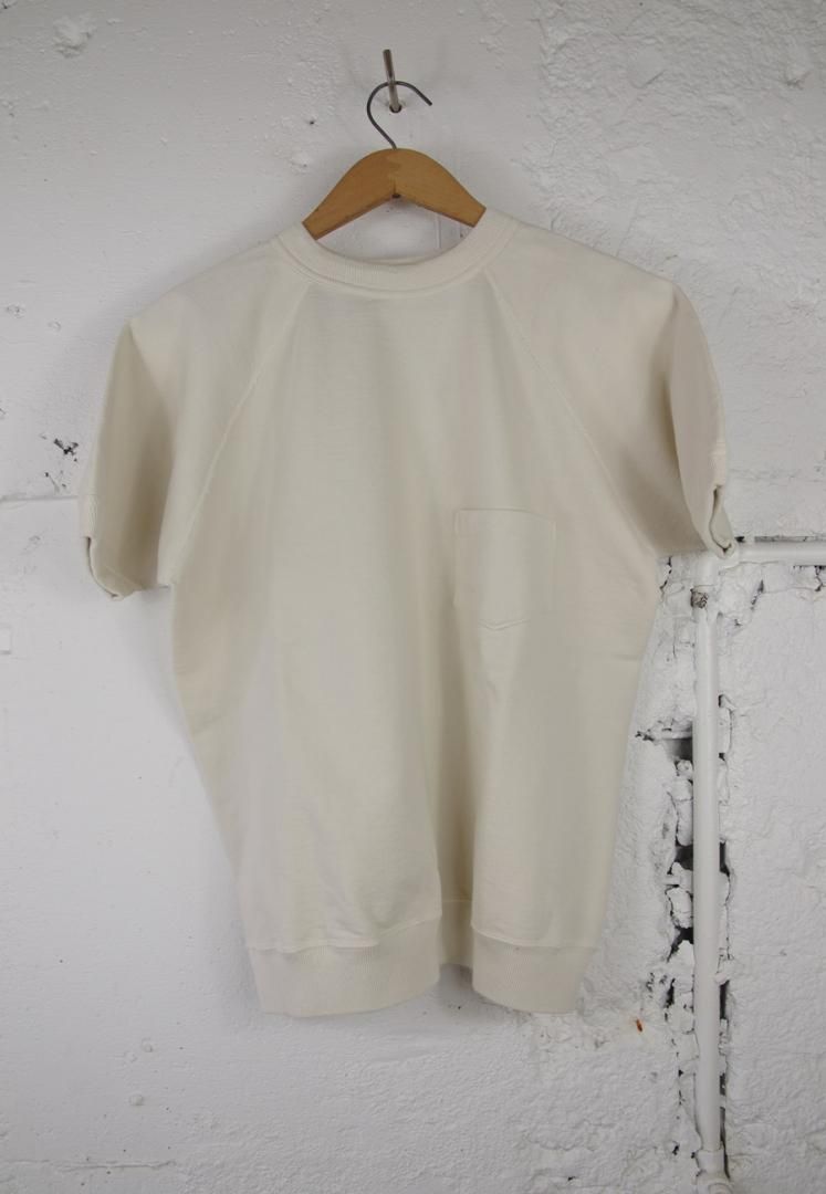 WAREHOUSE 2ND-HAND lot.4105 半袖SW（ポケット付き）　無地　[クリーム]
