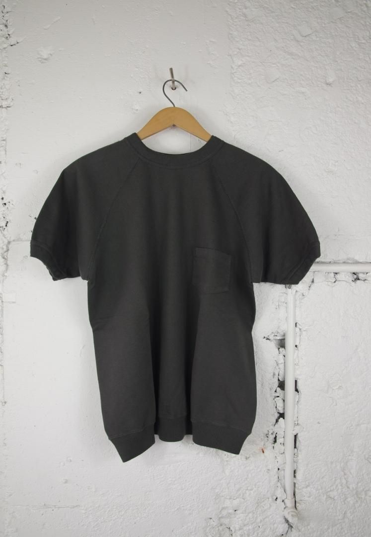 WAREHOUSE 2ND-HAND lot.4105 半袖SW（ポケット付き）　無地　[チャコール]