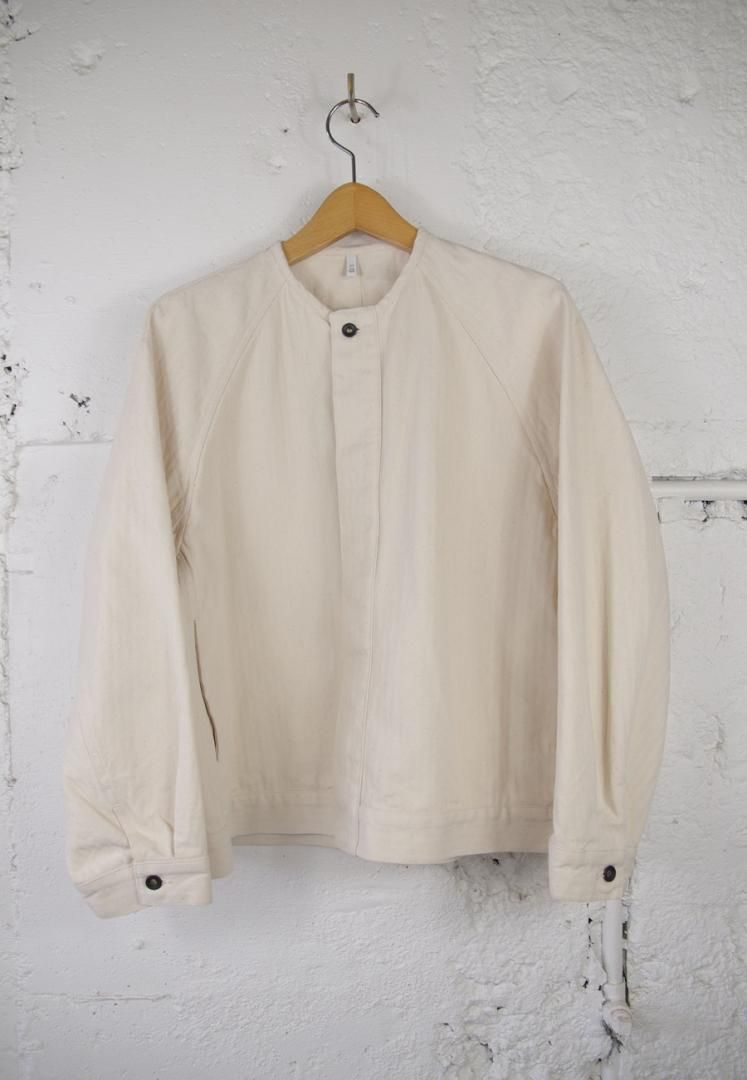 unof ❁︎ OVER FRILL JACKET Denim Frill Collar Jacket-Mid Wash | Boden USA