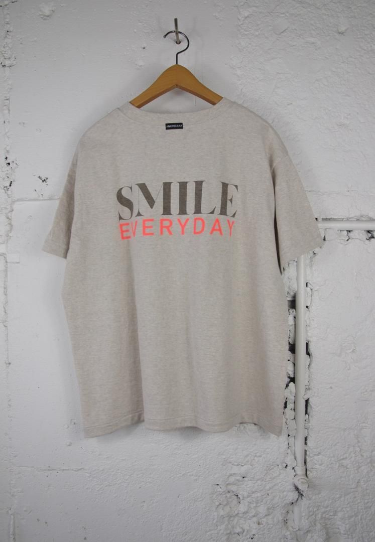 AMERICANA BRF-750A/3 ラフィー丸胴　プリントT [オートミール]