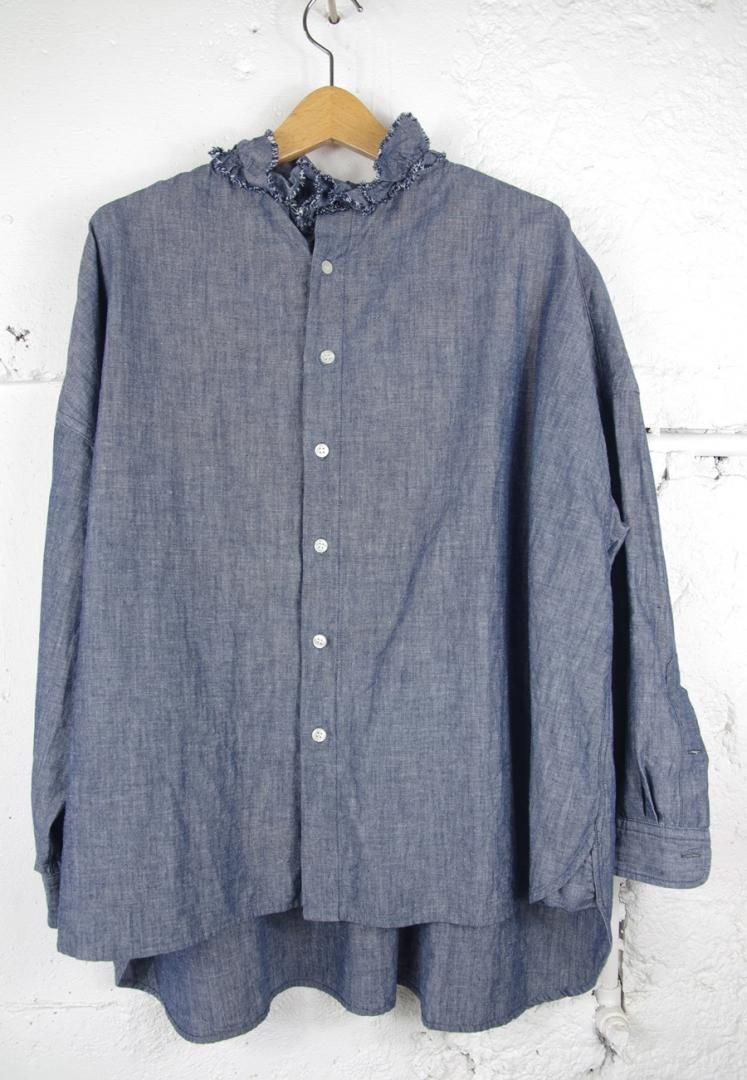 YARMO S28D RUFFLE SHIRTS_DUNGAREE [INDIGO]
