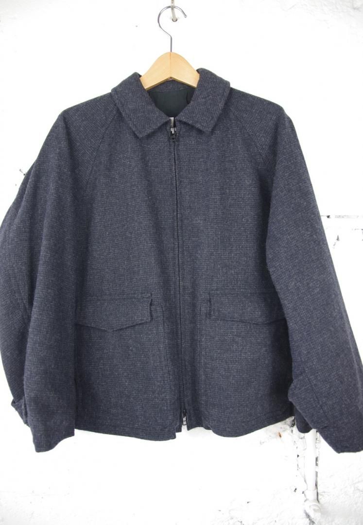 FIRMUM SN_FR1403JK プレチド｜ウール・千鳥  フロントジップジャケット　[NAVY×GREY]