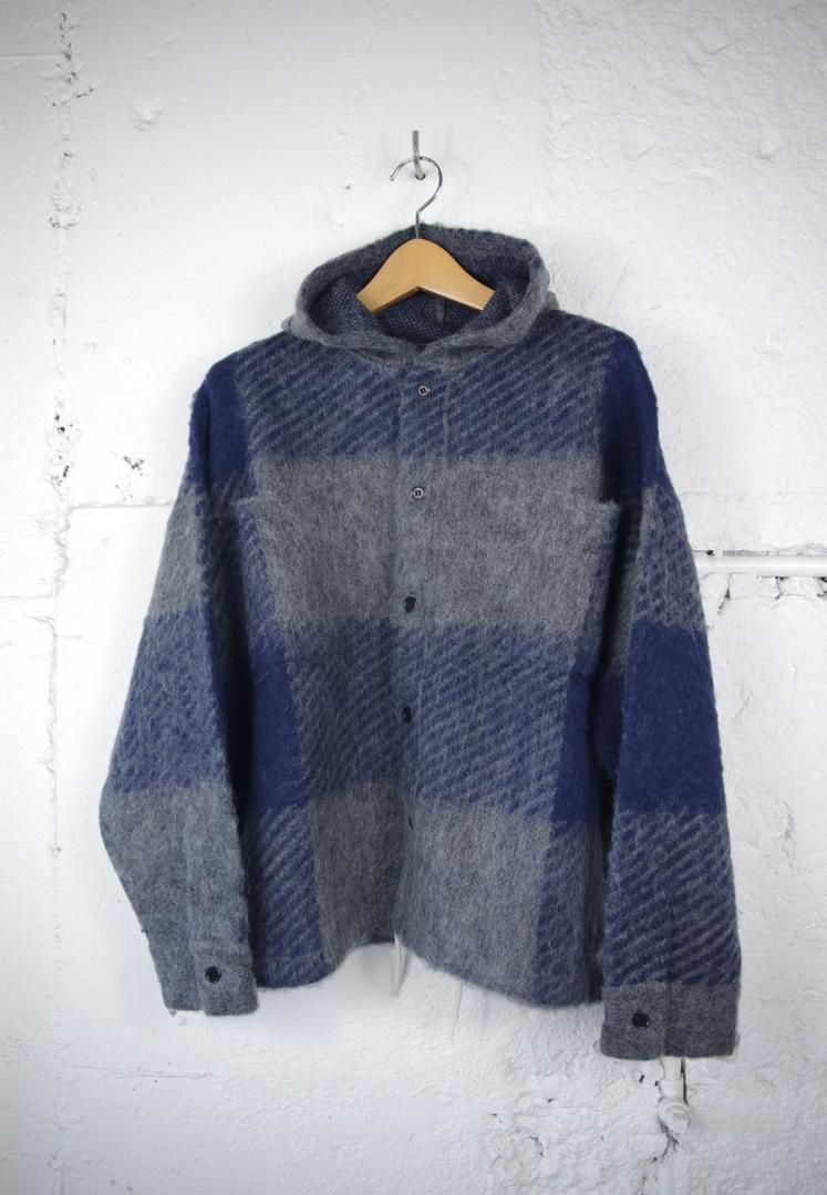 NANAMICA S25FA029 MOHAIR HOODED SHIRT JACKET [BLUE]